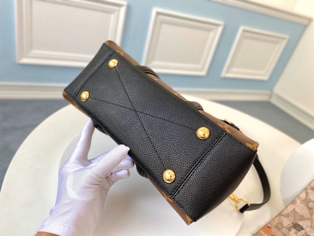 LOUIS VUITTON SOUFFLOT BB HANDBAG MONOGRAM COATED CANVAS BLACK M44898_4 LOUIS VUITTON SOUFFLOT BB HANDBAG MONOGRAM COATED CANVAS BLACK M44898 4