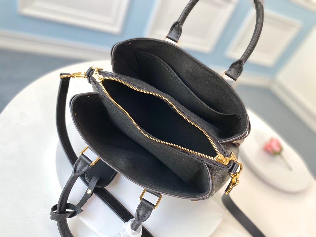 LOUIS VUITTON SOUFFLOT BB HANDBAG MONOGRAM COATED CANVAS BLACK M44898_5 LOUIS VUITTON SOUFFLOT BB HANDBAG MONOGRAM COATED CANVAS BLACK M44898 5