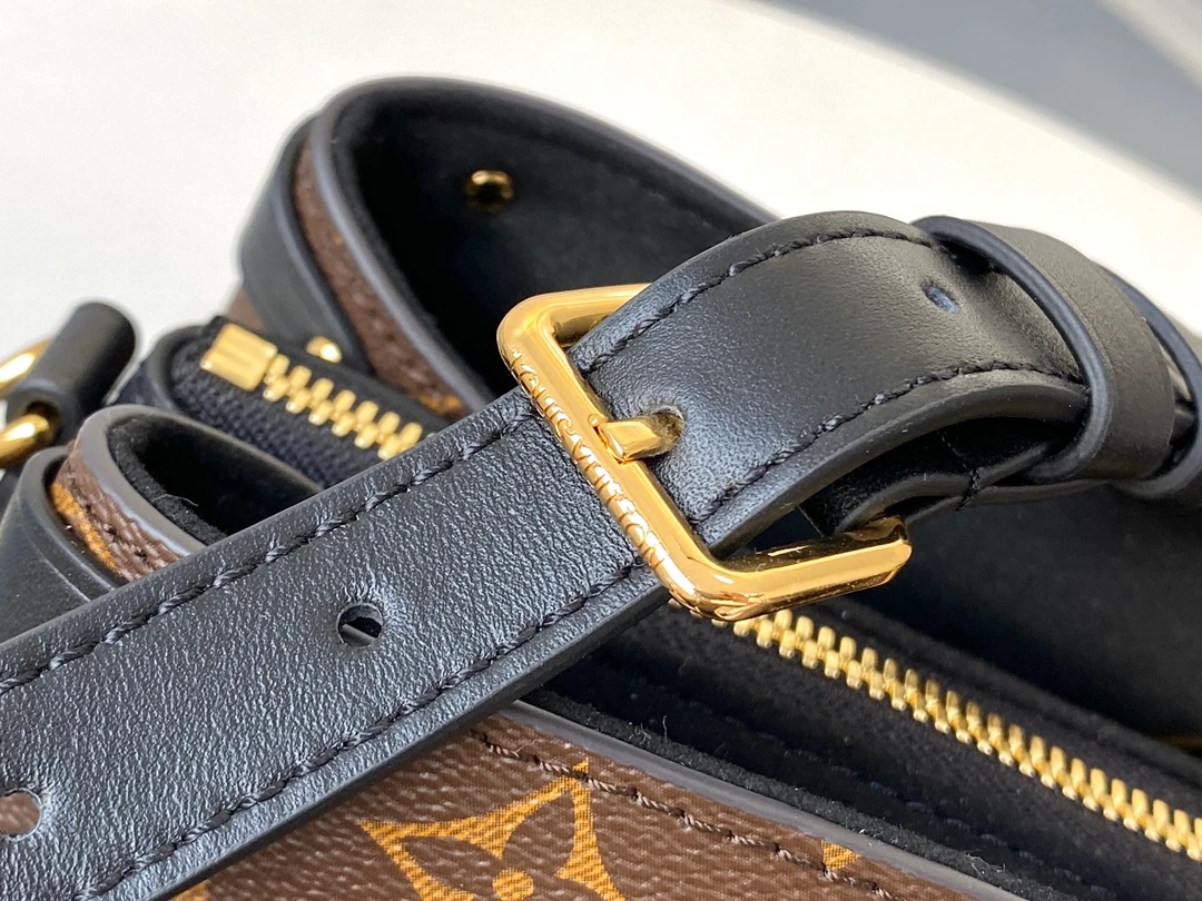 LOUIS VUITTON SOUFFLOT BB HANDBAG MONOGRAM COATED CANVAS BLACK M44898_8 LOUIS VUITTON SOUFFLOT BB HANDBAG MONOGRAM COATED CANVAS BLACK M44898 8