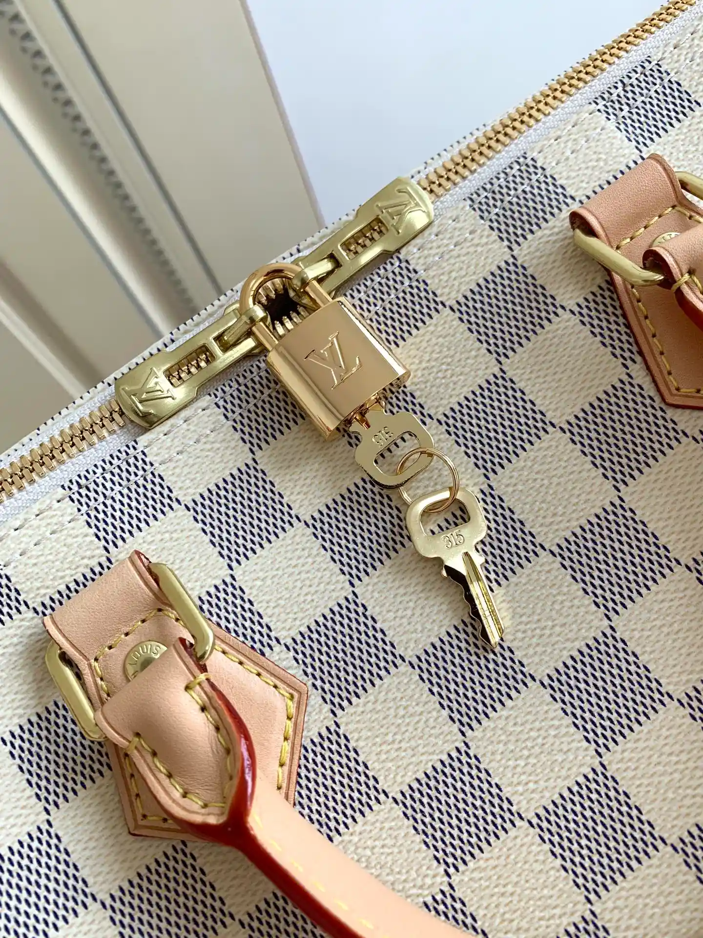 LOUIS VUITTON SPEEDY 35 HANDBAG DAMIER AZUR COATED CANVAS N41369_6 LOUIS VUITTON SPEEDY 35 HANDBAG DAMIER AZUR COATED CANVAS N41369 6