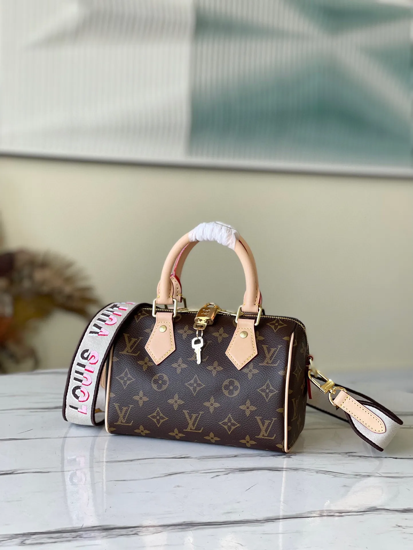 LOUIS VUITTON SPEEDY BANDOULIÈRE 20 HANDBAG MONOGRAM COATED CANVAS BLACK M45957_1 LOUIS VUITTON SPEEDY BANDOULIERE 20 HANDBAG MONOGRAM COATED CANVAS BLACK M45957 1