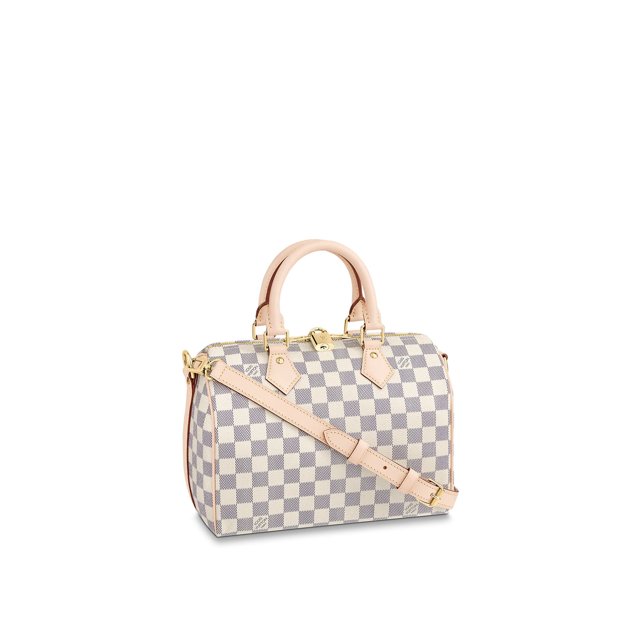 LOUIS VUITTON SPEEDY BANDOULIÈRE 25 HANDBAG DAMIER AZUR COATED CANVAS N41374 LOUIS VUITTON SPEEDY BANDOULIERE 25 HANDBAG DAMIER AZUR COATED CANVAS N41374