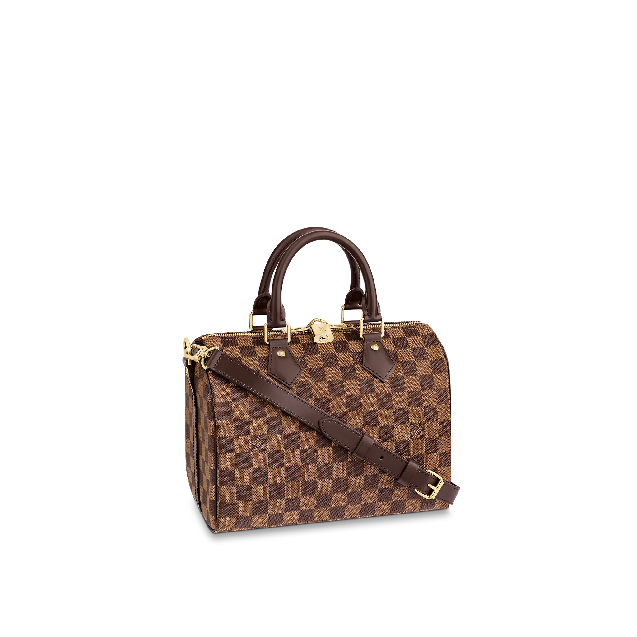 LOUIS VUITTON SPEEDY BANDOULIÈRE 25 HANDBAG DAMIER EBENE COATED CANVAS N41368 LOUIS VUITTON SPEEDY BANDOULIERE 25 HANDBAG DAMIER EBENE COATED CANVAS N41368