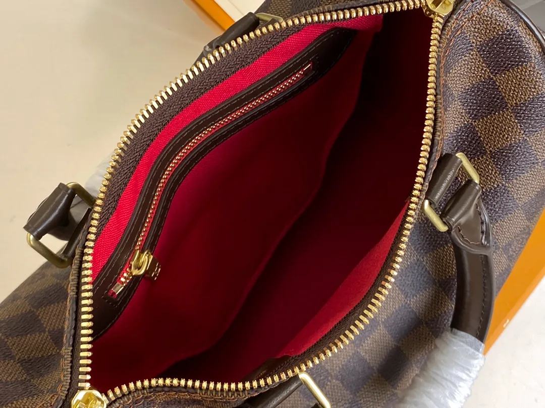 LOUIS VUITTON SPEEDY BANDOULIÈRE 25 HANDBAG DAMIER EBENE COATED CANVAS N41368_4 LOUIS VUITTON SPEEDY BANDOULIERE 25 HANDBAG DAMIER EBENE COATED CANVAS N41368 4