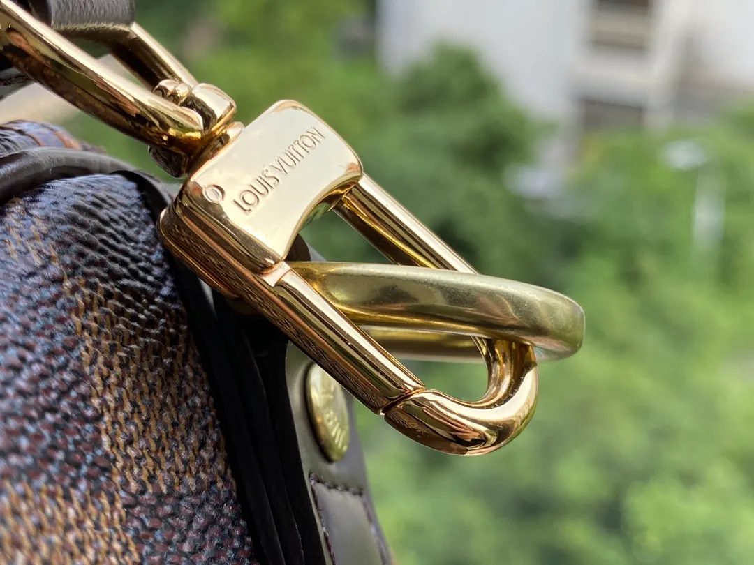 LOUIS VUITTON SPEEDY BANDOULIÈRE 25 HANDBAG DAMIER EBENE COATED CANVAS N41368_8 LOUIS VUITTON SPEEDY BANDOULIERE 25 HANDBAG DAMIER EBENE COATED CANVAS N41368 8