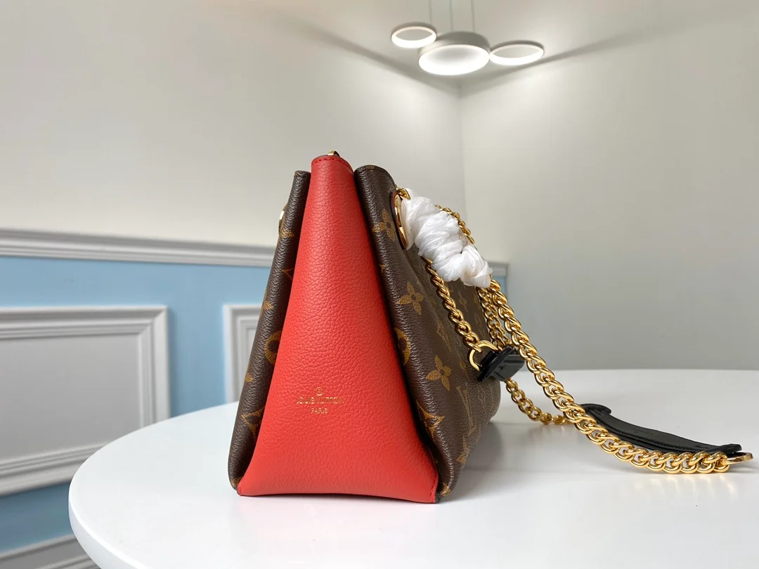 LOUIS VUITTON SURÈNE BB HANDBAG MONOGRAM COATED CANVAS CERISE RED M43776_2 LOUIS VUITTON SURENE BB HANDBAG MONOGRAM COATED CANVAS CERISE RED M43776 2