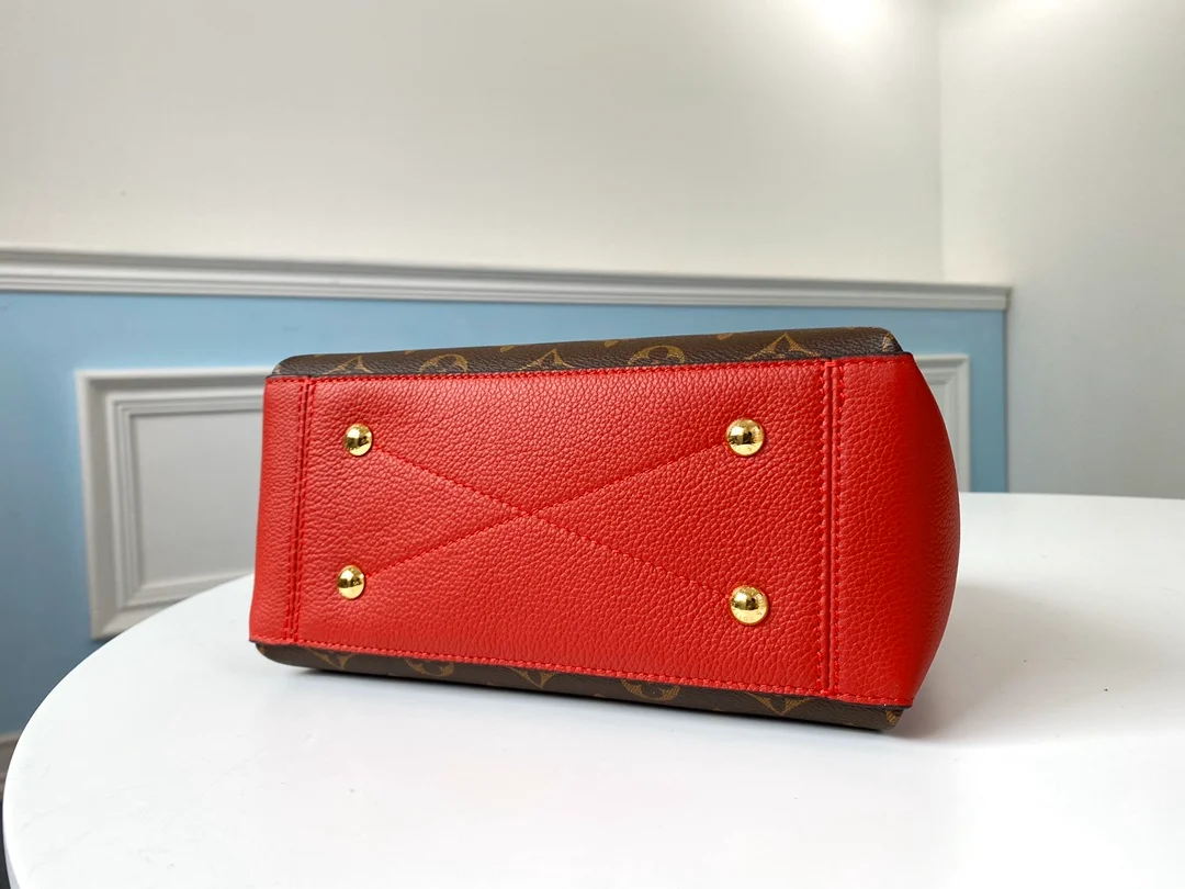 LOUIS VUITTON SURÈNE BB HANDBAG MONOGRAM COATED CANVAS CERISE RED M43776_4 LOUIS VUITTON SURENE BB HANDBAG MONOGRAM COATED CANVAS CERISE RED M43776 4