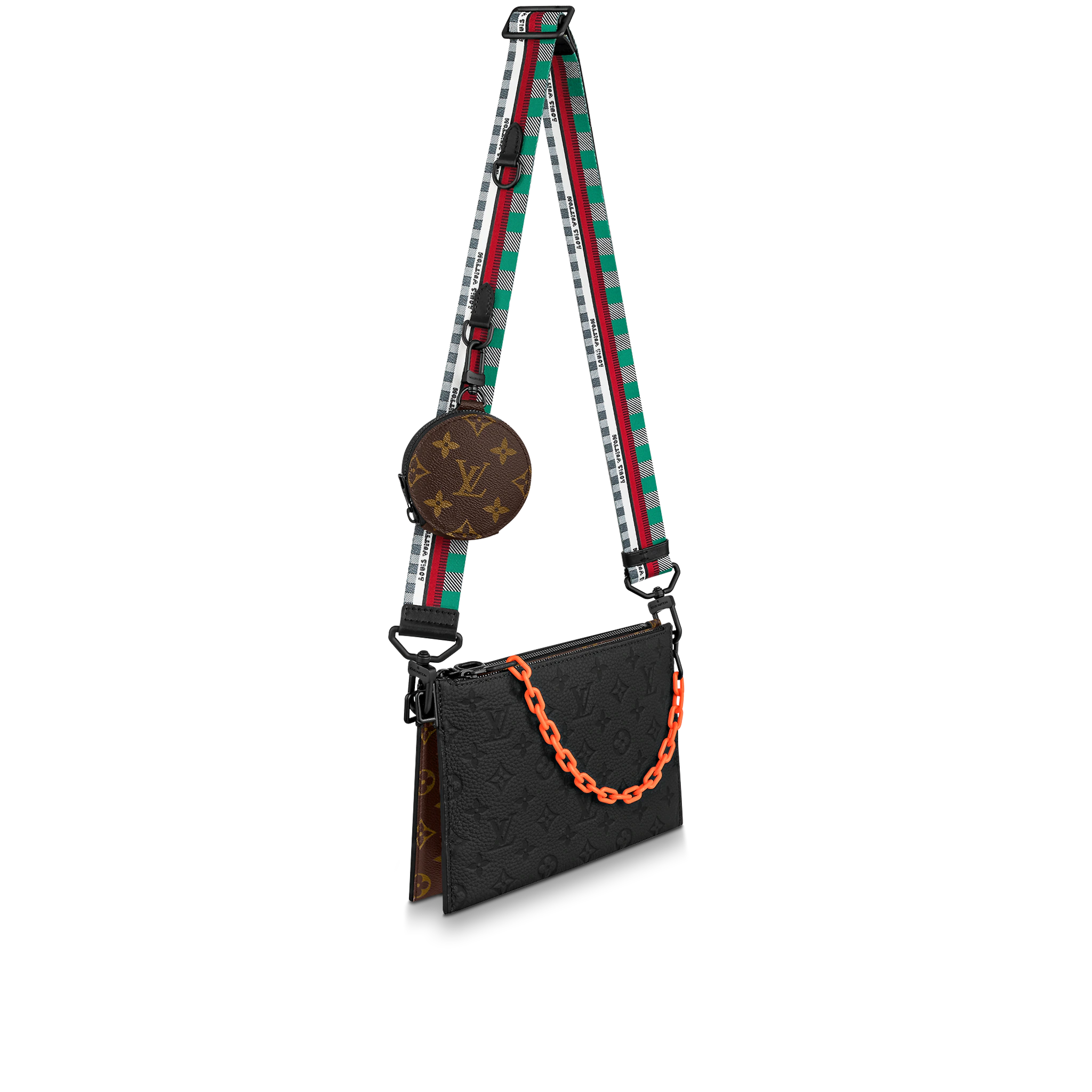 LOUIS VUITTON TRIO POUCH BAG TAURILLON MONOGRAM LEATHER BLACK M59681_1 LOUIS VUITTON TRIO POUCH BAG TAURILLON MONOGRAM LEATHER BLACK M59681 1