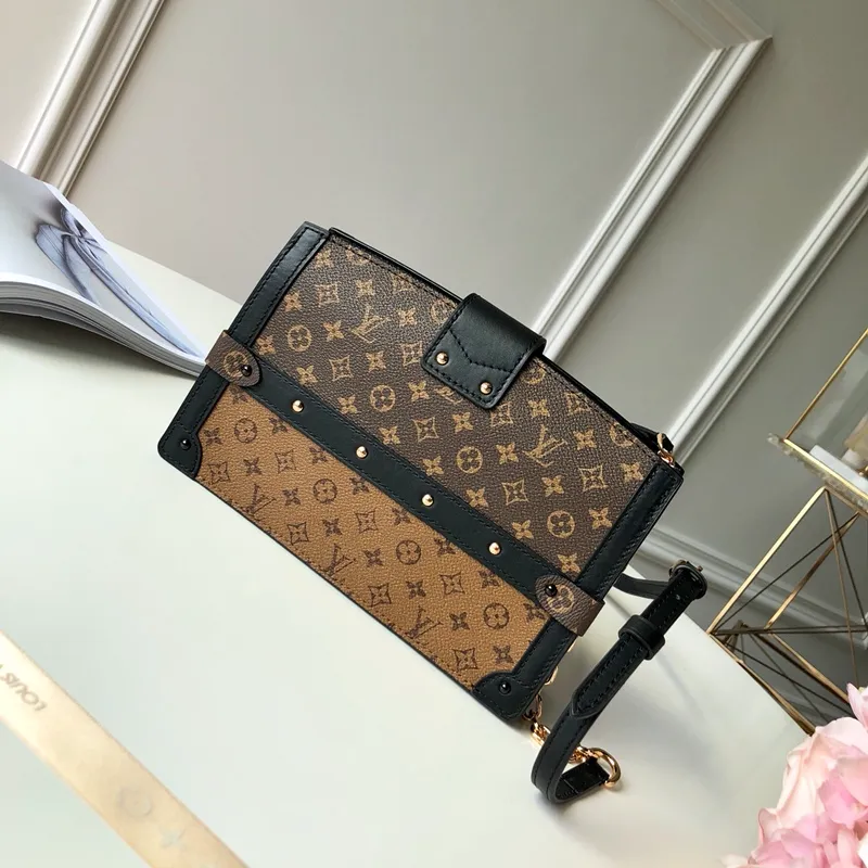 LOUIS VUITTON TRUNK CLUTCH HANDBAG MONOGRAM REVERSE COATED CANVAS M43596_2 LOUIS VUITTON TRUNK CLUTCH HANDBAG MONOGRAM REVERSE COATED CANVAS M43596 2