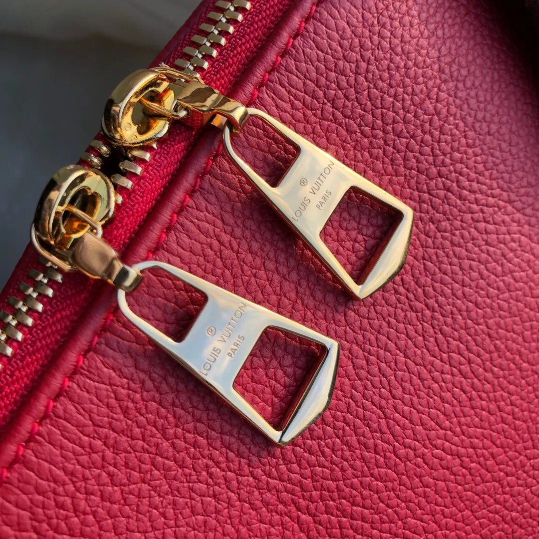 LOUIS VUITTON V TOTE HANDBAG MONOGRAM CANVAS CALFSKIN CERISE RED M43966_8 LOUIS VUITTON V TOTE HANDBAG MONOGRAM CANVAS CALFSKIN CERISE RED M43966 8