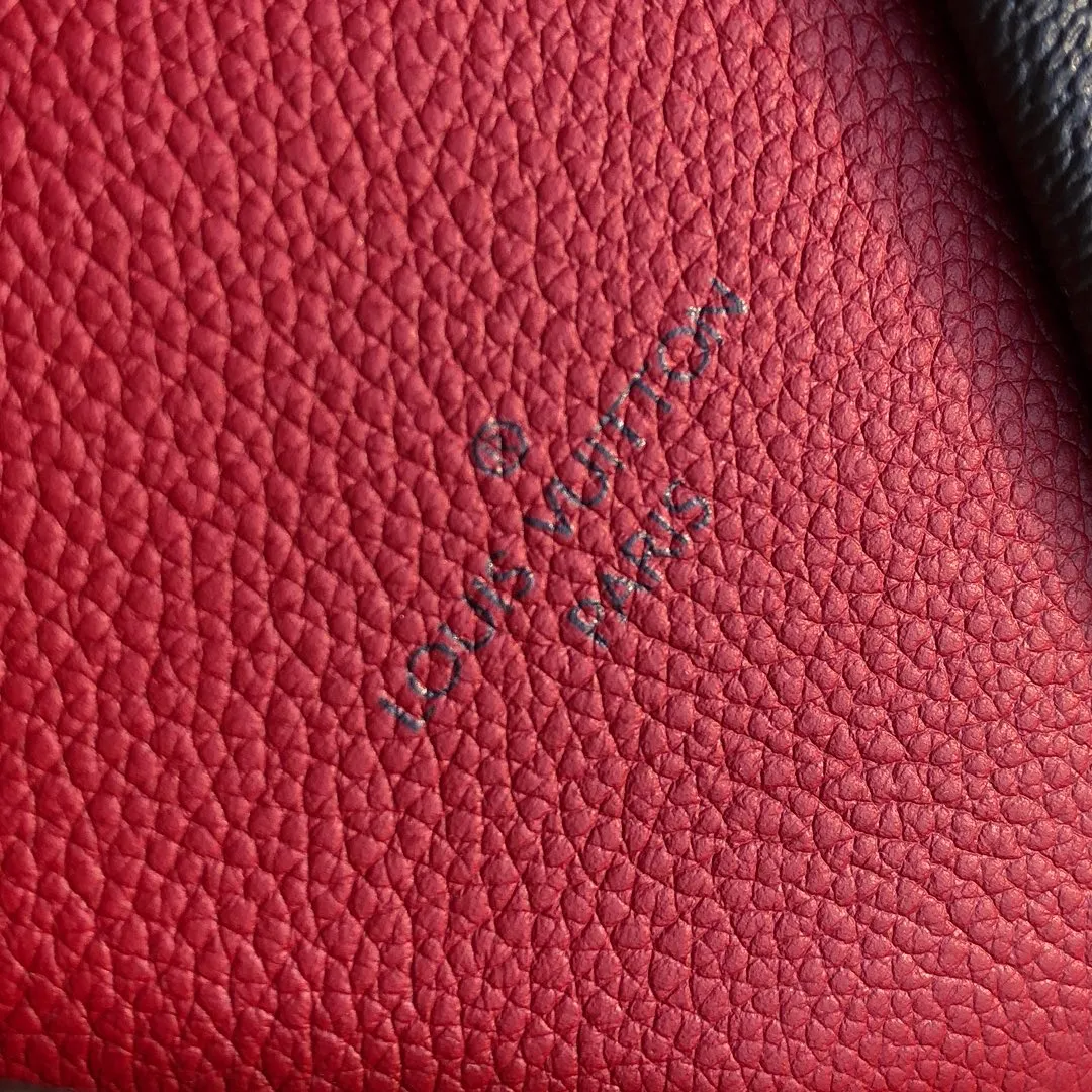 LOUIS VUITTON V TOTE HANDBAG MONOGRAM CANVAS CALFSKIN CERISE RED M43966_9 LOUIS VUITTON V TOTE HANDBAG MONOGRAM CANVAS CALFSKIN CERISE RED M43966 9