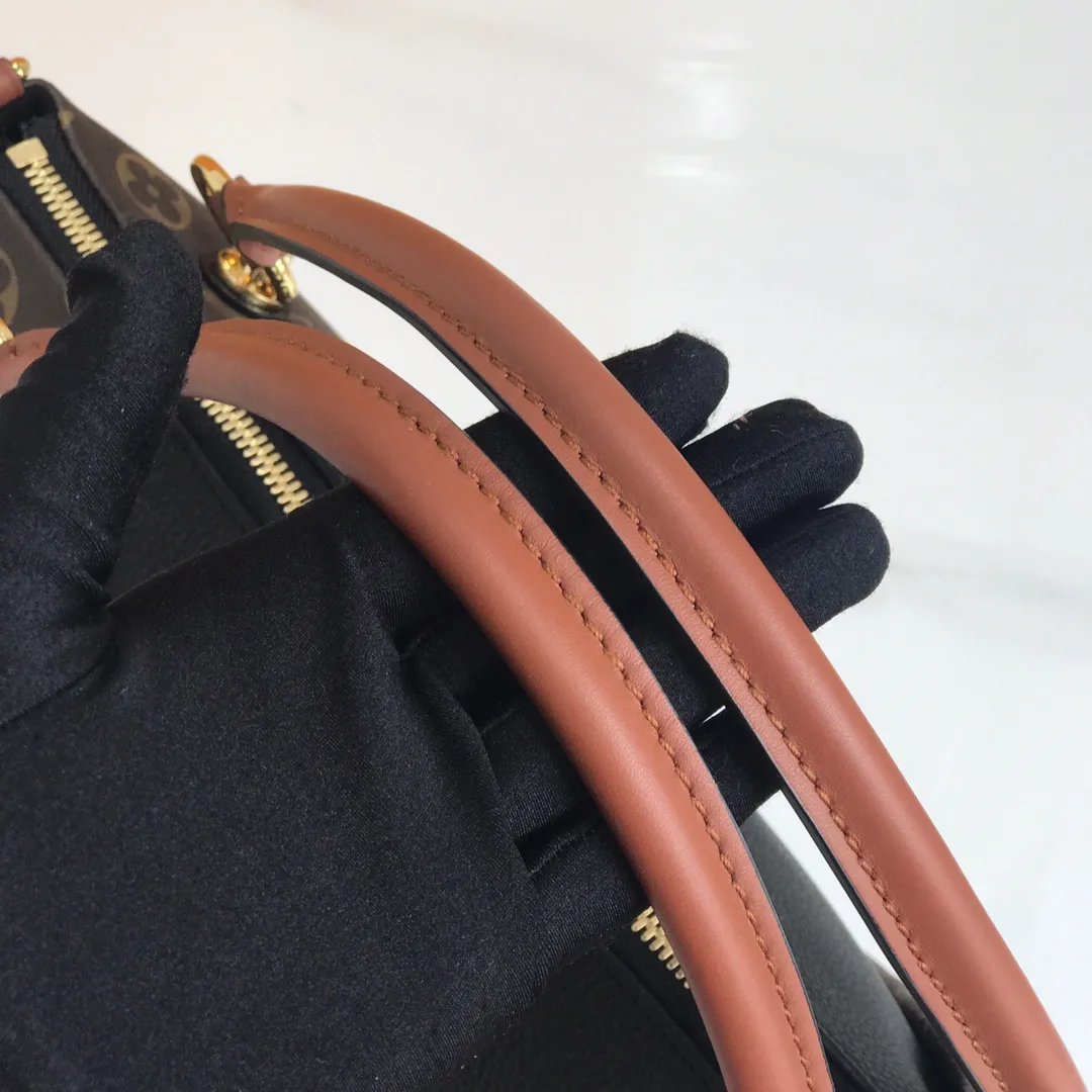 LOUIS VUITTON V TOTE MM HANDBAG MONOGRAM COATED CANVAS BLACK M43948_9 LOUIS VUITTON V TOTE MM HANDBAG MONOGRAM COATED CANVAS BLACK M43948 9