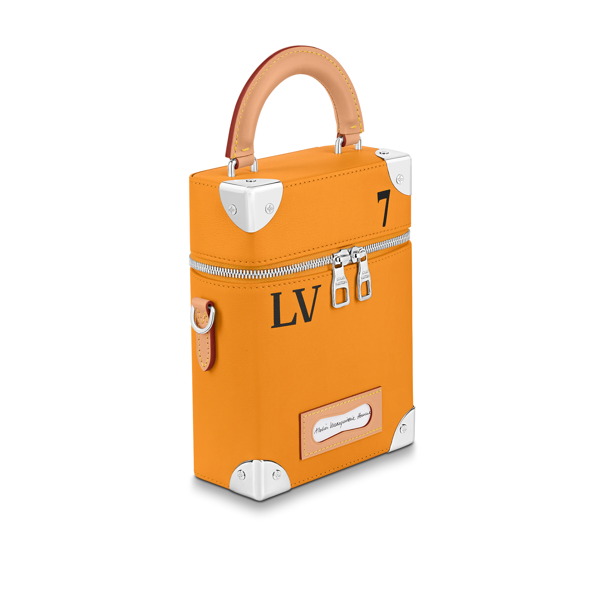 LOUIS VUITTON VERTICAL BOX TRUNK BAG COWHIDE LEATHER SAFFRON YELLOW M59666_1 LOUIS VUITTON VERTICAL BOX TRUNK BAG COWHIDE LEATHER SAFFRON YELLOW M59666 1