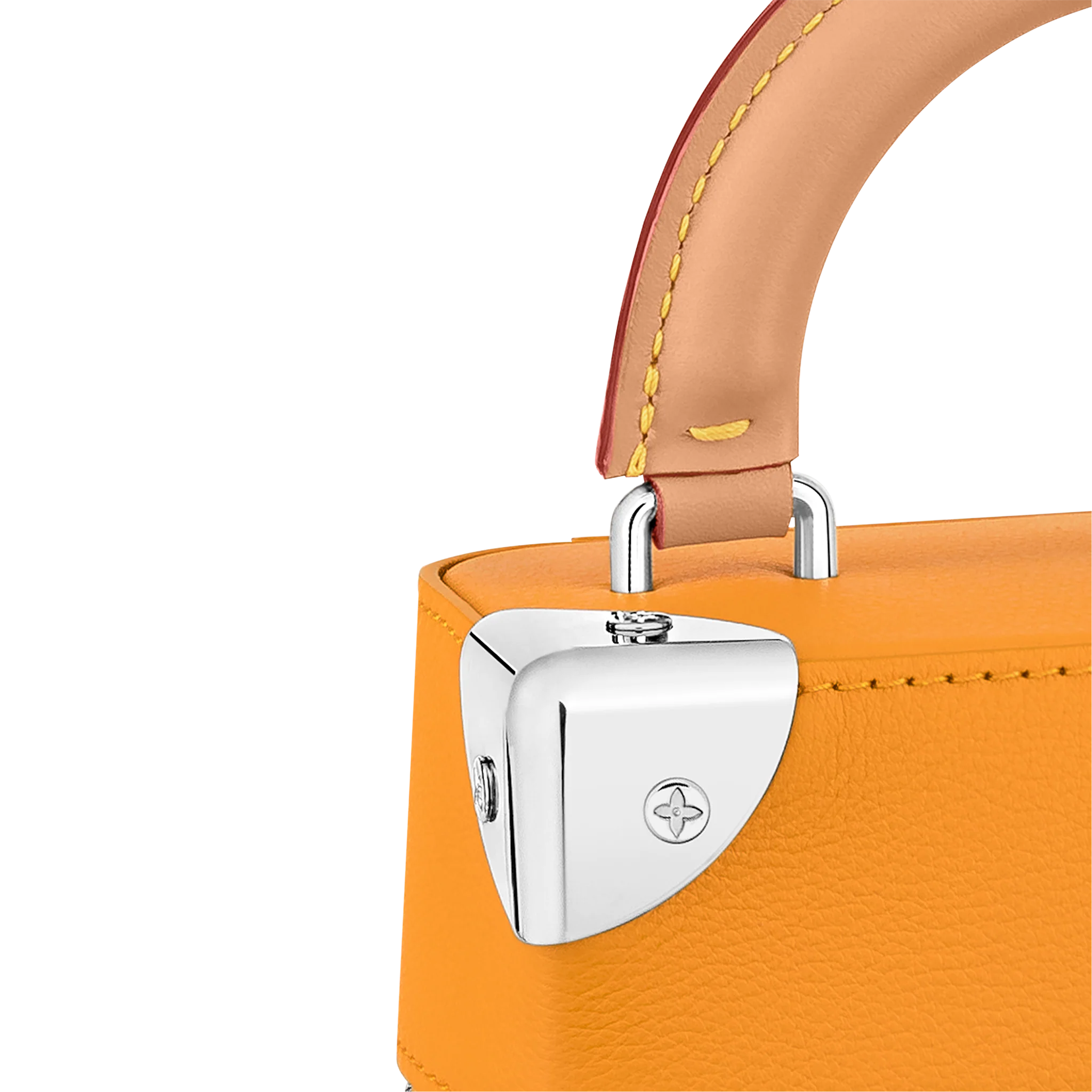 LOUIS VUITTON VERTICAL BOX TRUNK BAG COWHIDE LEATHER SAFFRON YELLOW M59666_4 LOUIS VUITTON VERTICAL BOX TRUNK BAG COWHIDE LEATHER SAFFRON YELLOW M59666 4